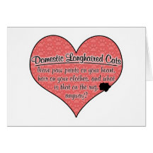Domestic Longhair Paw Prints Cat Humour Greeting Cards