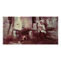 Domestic Stove In Rucar By Grigorescu Nicolae Photo Card Template
