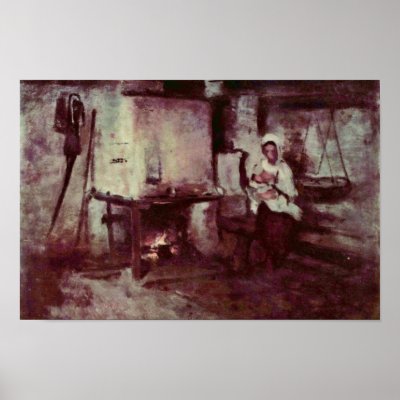 Domestic Stove In Rucar By Grigorescu Nicolae Poster by Artcollection