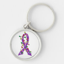 Domestic Violence Christmas Lights Ribbon Keychains