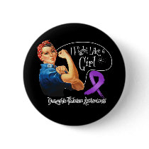 Domestic Violence Fight Like a Girl Rosie Riveter Pinback Button