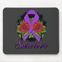 Domestic Violence Survivor Rose Grunge Tattoo Mouse Pad