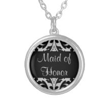 Domestique de damassé de victorian d'honneur noire colliers personnalisés