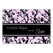 Domestique florale rose de soeur de carte d'invita