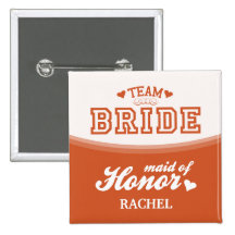 Domestique personnalisée de jeune mariée d'équipe  badges avec agrafe
