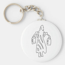 Domestique tribale de silhouette de seau de la fem porte-clef