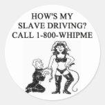 dominatrix humour round stickers