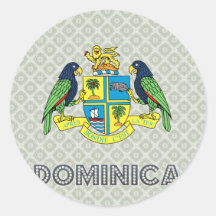 Dominica Coat of Arms Round Sticker