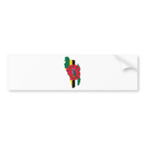 Dominica Flag map DM Bumper Stickers