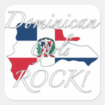 Dominican Girls Rock! Square Stickers