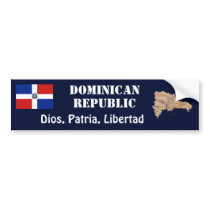 Dominican Rep. Flag and Map Bumper Sticker