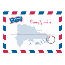 Dominican Republic Air Mail Wedding Seating Card Business Card Templates