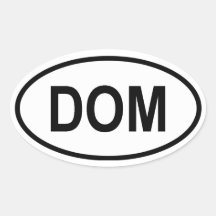 Dominican Republic "DOM" Oval Sticker