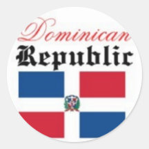 Dominican Republic Flag Gear Round Stickers