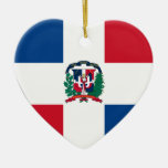 Dominican Republic Flag Heart Ornaments