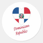 Dominican Republic Flag Heart with Name Sticker