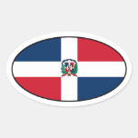 Dominican Republic Flag Oval Sticker