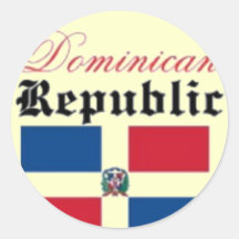 Dominican Republic flag Round Stickers