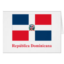 Dominican Republic Flag with Name in Spanish Greeting Card