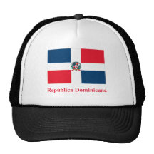 Dominican Republic Flag with Name in Spanish Hats