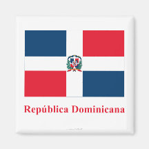 Dominican Republic Flag with Name in Spanish Fridge Magnets