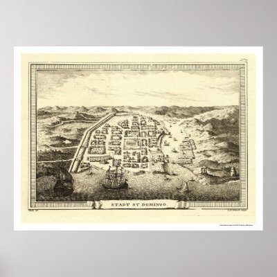 Dominican Republic Map by C.F. Fritzsch 1755 Poster by lc_maps