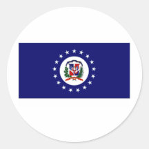 Dominican Republic Naval Jack Round Stickers
