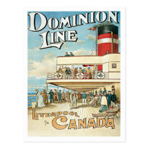 Dominion Line Liverpool To Canada Vintage Ship Art Postcards