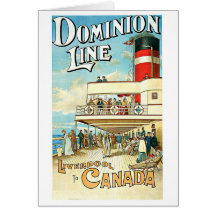 Dominion Line Passenger Ship Vintage Travel Greeting Cards