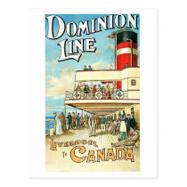 Dominion Line Passenger Ship Vintage Travel postcards