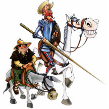 DON QUIJOTE & SANCHO -Keychain Sculpture. Acrylic Cut Out