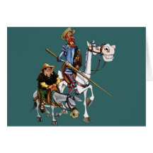 DON QUIJOTE, SANCHO, ROCINANTE y RUCIO - Cervantes Card