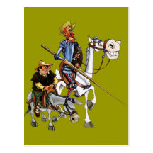 DON QUIJOTE, SANCHO, ROCINANTE y RUCIO - Cervantes Postcard