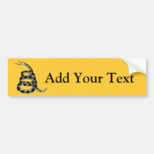 Don’t Tread on Me Snake. Bumper Sticker