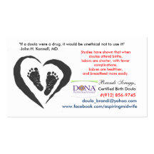 DONA Certified Birth Doula Card Business Card Template