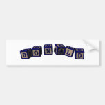 Donald Toy blocks in blue Bumper Sticker