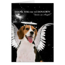 Donation Thank You Beagle Dog Greeting Card