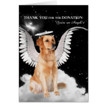 Donation Thank You Golden Retriever Dog Cards