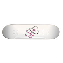Done In Extreme Pink Hearts Skateboard
