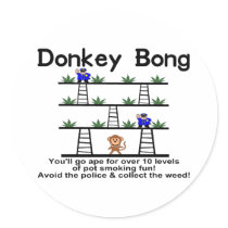 Donkey Bong Round Stickers