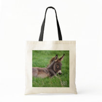 Donkey In The Grass Canvas Bag