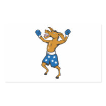 Donkey Jackass Boxer Victory Democrat Rectangular Stickers