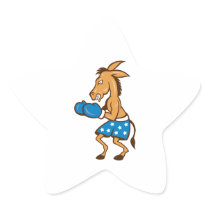 Donkey Jackass Boxer Victory Star Sticker
