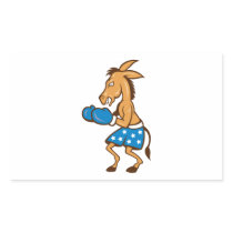 Donkey Jackass Boxer Victory Rectangle Sticker