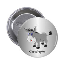 Donkey Just Add Name Pinback Button
