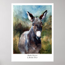 Donkey Portrait Poster