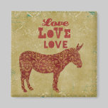 Donkey Silhouette Love Magnet magnets