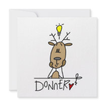 Donner Reindeer Christmas T-shirts and Gifts Custom Invitations