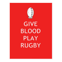 Donnez le rugby de jeu de sang cartes postales