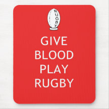 Donnez le rugby de jeu de sang tapis de souris